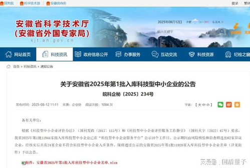 權威認可！安徽量子云入庫科技型中小企業，軟件開發展現硬實力